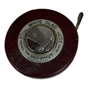 VTG The Lufkin Rule Co White Clad 50 Ft Steel Measuring Tape Ruler Made In USA